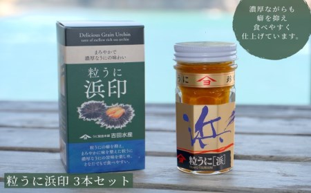 粒 うに  雲丹 瓶うに 浜印 55g 3本 セット 常温 ギフト 贈答品 下関市 山口 ED05-NT