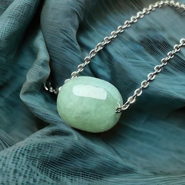 冰綠飄花翡翠路路通項鍊 | 天然緬甸玉翡翠A貨 | 送禮