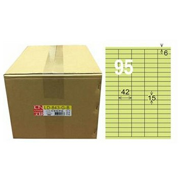 【龍德】A4三用電腦標籤 15x42mm 淺綠色1000入 / 箱 LD-843-G-B【APP滿額下單4%點數(單一帳號最高1000點)】7/31止