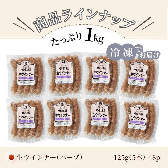 やまと豚 生ウインナー (ハーブ) セット 1kg NS-CC [冷凍] お歳暮 御歳暮 2023 食品 内祝い ギフト 食べ物 ウインナー ソーセージ 無添加 ウィンナー