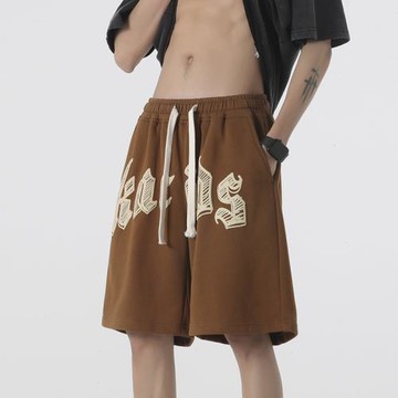 男士短褲夏季薄款五分褲直筒寬松休閑褲日系復古外穿運動褲沙灘褲