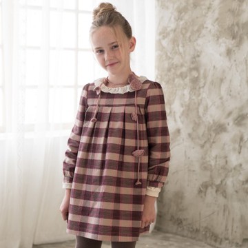 PIPPY格紋圓領洋裝-粉色 下折扣