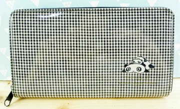 【震撼精品百貨】たれぱんだ 趴趴熊 長夾-格子黑 震撼日式精品百貨