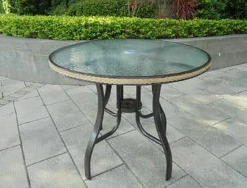 【Brother 兄弟牌】90cm鋁合金編藤桌(戶外傢俱)