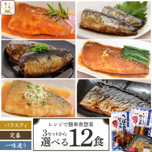 レトルト 惣菜 おかず 魚 さば いわし 煮魚 焼き魚 セット で 選べる 12食 詰め合わせ  YSフーズ レトルト食品 常
