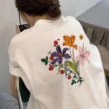 夏季新款潮流韓系insT恤女純棉圓領寬松百搭氣質透氣短袖韓版時尚