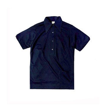 古著希爾頓深藍色保齡球襯衫