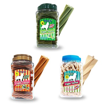 潔牙骨 Bone Plus -螺旋潔牙棒 (起司/超效/牛奶) 桶裝-S/M/L 1000g