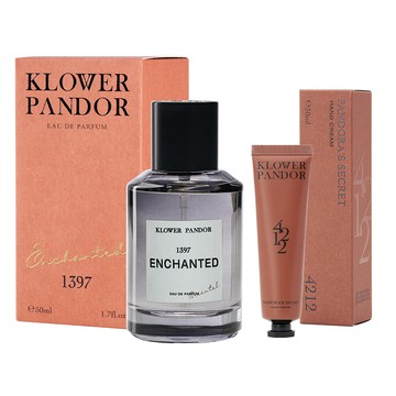 KLOWER PANDOR 台灣公司貨 自然疊香組 荒野玫瑰香水 + 潘朵拉的秘密香水滋潤護手霜  1套
