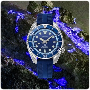 SEIKO 精工 Prospex 亞洲限量款 印尼神秘的藍火火山口 200M潛水機械腕錶(6R35-03N0B/SPB543J1)