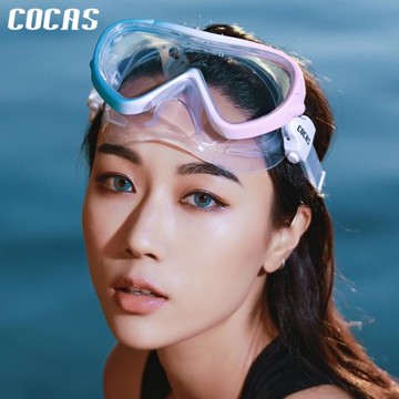 高清防霧潛水鏡大框近視泳鏡護鼻一體式男女防水平光游泳浮潛裝備
