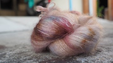 手染線。秋栗-(毛海蠶絲線)