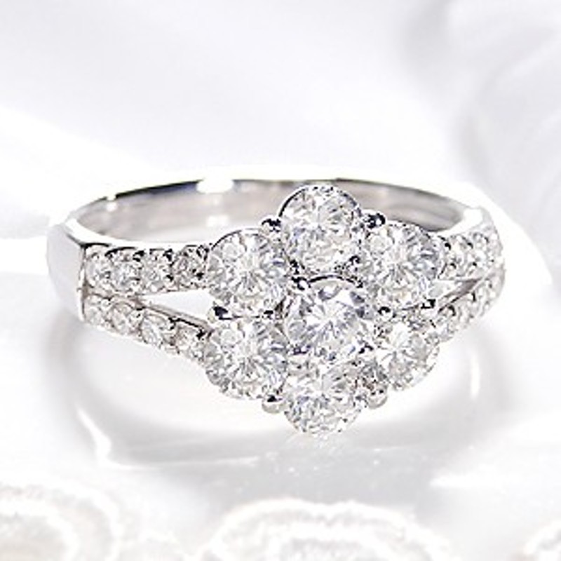 Pt900 Hカラーup Siクラス 1 65ctup ダイヤモンド フラワー リング ジュエリー 指輪 プラチナ 花 4月誕生石 ダイヤモンドリング 通販 Lineポイント最大1 0 Get Lineショッピング