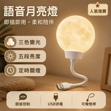 【台灣出貨】USB語音小夜燈 三色變光 五段亮度 定時關燈 可彎曲燈桿 床頭燈 睡前氛圍燈