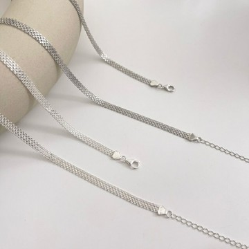 【巴黎精品】925純銀項鍊純銀鎖骨鍊-小眾百搭扁蛇骨鏈女飾品2款a1br72