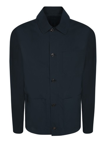 Incotex Blue Stretch Pocket Overshirt