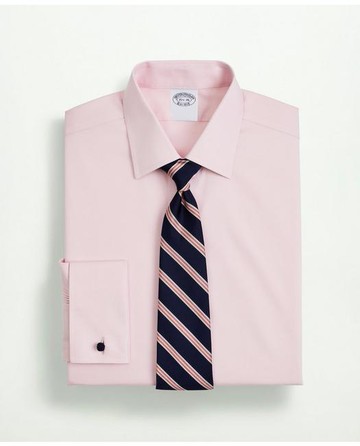Brooks Brothers Men's Stretch Supima Cotton Non-Iron Pinpoint Oxford Ainsley Collar Dress Shirt | Pink | Size 15½ 35