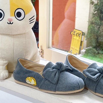 Paidal x 黃阿瑪  三腳大蝴蝶結2WAY懶人鞋不彎腰鞋休閒鞋-深灰