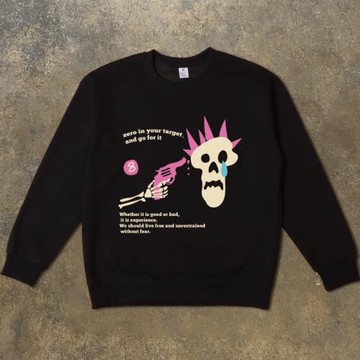 歐美vintage復古卡通百搭圓領衛衣寬松休閑街頭潮牌長袖加絨衛衣