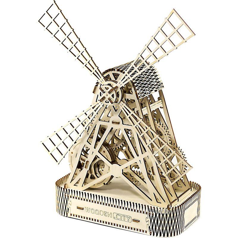 木製ファームミル 美しいミル彫刻またはおもちゃの風車3Dモデル