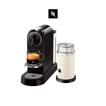 【Nespresso】CitiZ 膠囊咖啡機(贈咖啡組)-魅力黑 & Aeroccino3奶泡機/贈咖啡組