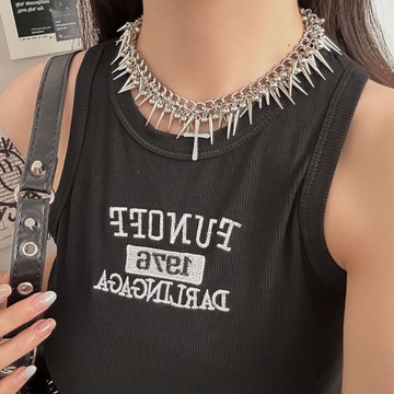 【台灣公司 可打統編】免運 甜酷辣妹重工金屬十字架柳釘項鏈女choker小眾設計項鏈鎖骨鏈配飾 可開發票 全館五折 工廠現貨直銷 新品特價 z9211