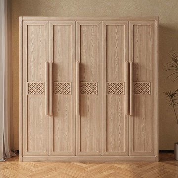 熱銷/免運 衣櫃/衣櫥/臥室 白蠟木實木衣柜家用臥室現代簡約儲物柜子收納原木簡易大容量衣櫥