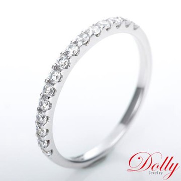 Dolly 14K金 天然鑽石0.35克拉白K金戒指