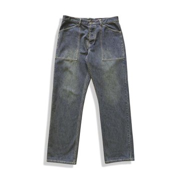 西里布咔嘰復古條紋工裝牛仔褲經典版型水洗做舊非rrl Scarti Lab