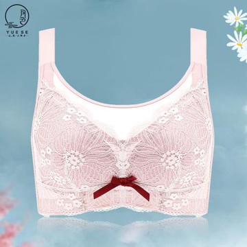 月色大碼內衣女大胸顯小無鋼圈文胸薄款全罩杯調整型防下垂收副乳