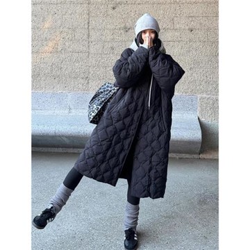 黑色長款羽絨服女冬季2025年新款時尚洋氣高級感超好看小眾設計感