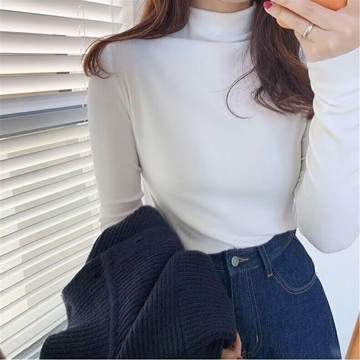 ParrotFashion中高領德絨打底衫女2025秋冬季新款內搭加厚磨毛緊身長袖t恤上衣