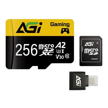 AGi 亞奇雷 256GB microSDXC 記憶卡 + 讀卡機 + SD 轉接卡  1組