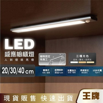 王牌｜太星電工 LED感應櫥櫃燈 20/30CM 無段調光 超薄設計 三光色 WDH020 WDH030