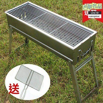 【加厚加長】戶外燒烤爐 燒烤架 烤爐 摺疊烤爐 木炭燒烤 不鏽鋼材質 便攜設計 家用野營必備
