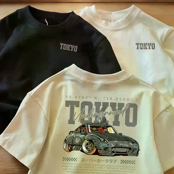 好品质~短袖兒童夏季男童夏款小男孩新衣帥氣寶寶半袖夏裝賽車 男童短袖T恤 兒童夏裝 打底衫 運動T恤 韓版上衣