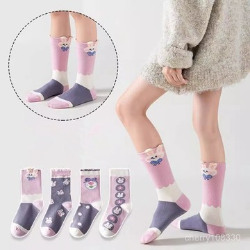 【臺灣出貨】 女童襪子 女童中筒襪 女童秋冬襪 女童保暖襪子女童中筒襪春秋高筒長筒秋冬純棉卡通寶寶兒童襪子女孩中大童保暖