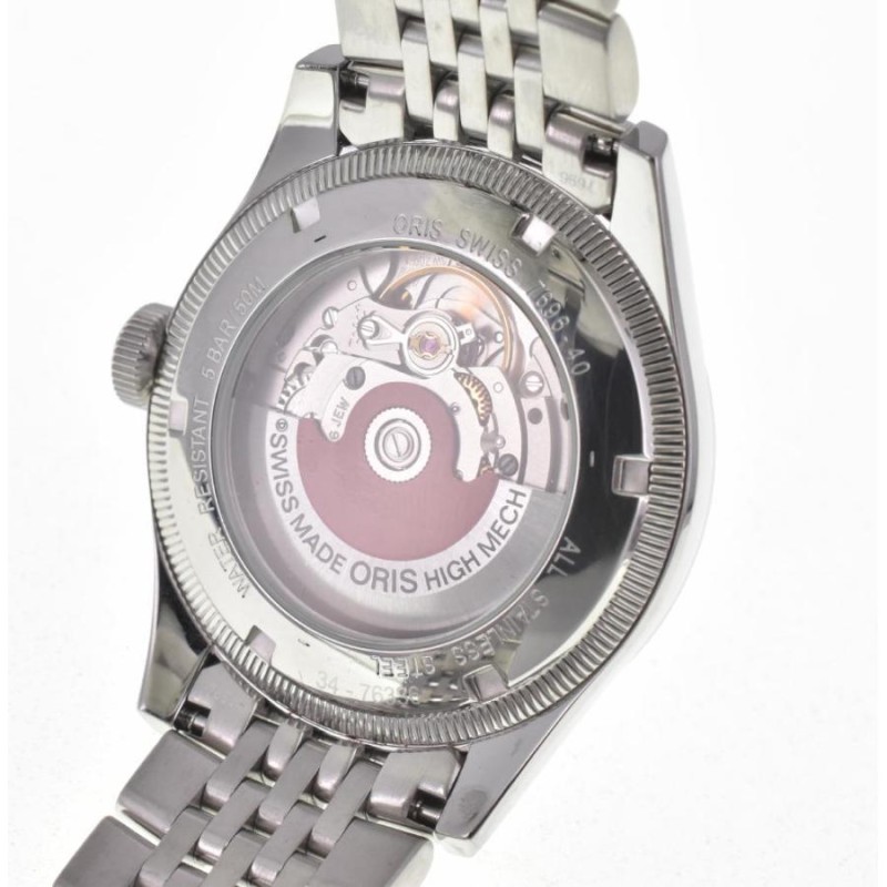 ☆美品【ORIS】オリス ビッククラウン ポインターデイト 7696-40 裏 