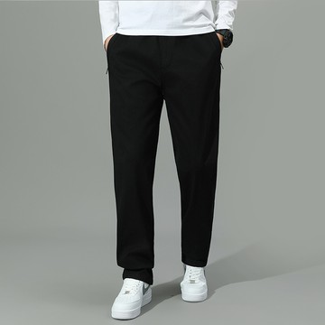 刷毛加厚運動褲男寬鬆直筒長褲秋冬純棉休閒褲青年大尺碼棉褲外穿