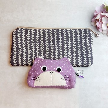 拉鍊包 零錢包 化妝袋 筆袋 收納包兩件套 (PS-070)