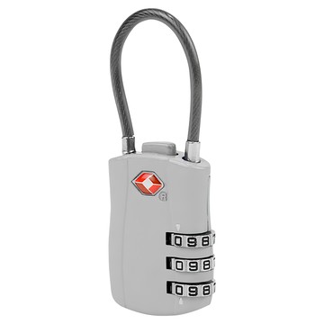 TRAVELON TSA三碼軟繩式防盜密碼鎖  銀色  3 x 1.2 x 8cm
