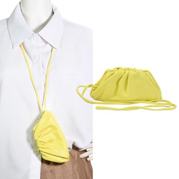 BOTTEGA VENETA 577816 迷你頸掛/手提晚宴包.淺黃