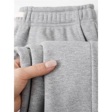 (免運)搭念力薦 太舒服了！470g重磅花灰加厚加絨斜紋直筒衛褲男女秋冬