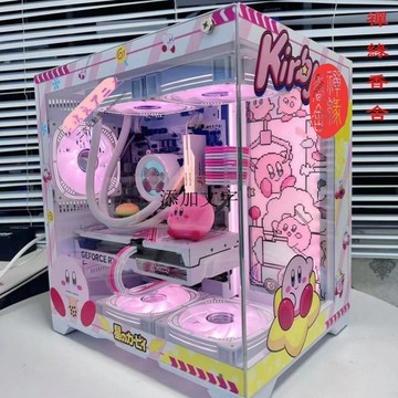 玩嘉孤勇者MINI海景房機箱立柱全景側透240水冷/MATX二次元定製