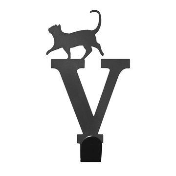 OPUS 壁飾免釘無痕掛勾《當貓咪遇上字母V》經典黑