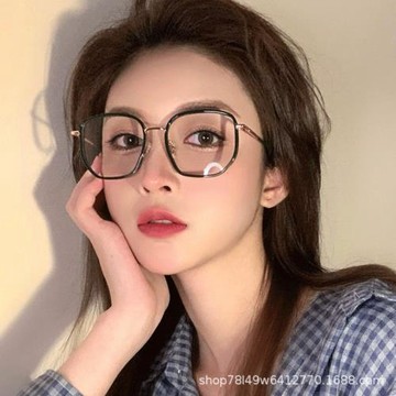 M2037綠色TR90不規則大框小紅書ins風爆款近視眼鏡防藍光一件代發