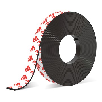 AHOYE 雙面膠軟磁鐵捲 12 x 2mm x 10m  黑色  1個