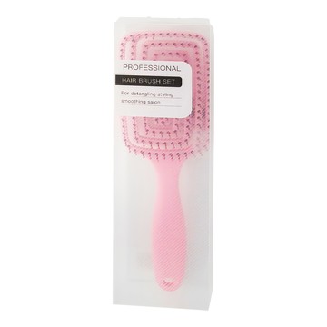 回字抗靜電按摩梳 專業髮梳套裝 適用於解結造型 平滑頭髮  粉紅  1個