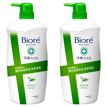 Biore 蜜妮 淨嫩沐浴乳 抗菌清爽型 綠茶  1kg  2瓶