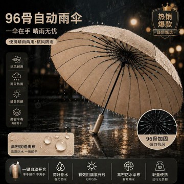 ⚡臺灣出貨⚡998骨全自動雨傘摺疊加固抗風加大反向晴雨兩用紫外線太陽傘防曬0615